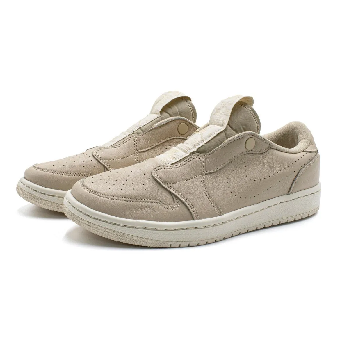 Air Jordan 1 Retro Slip Low-Top Sneakers Leather Beige Colour For Women