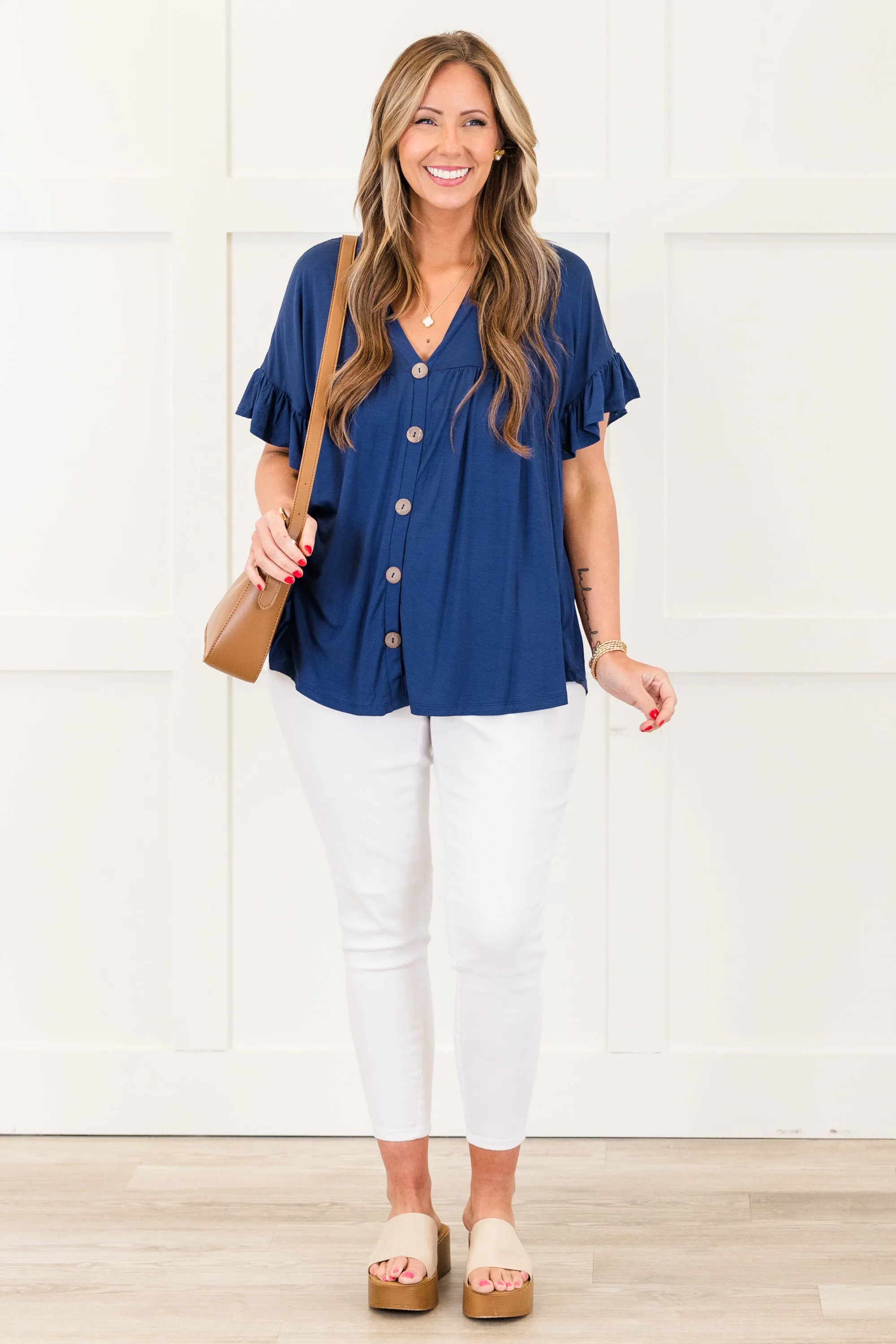 Bittersweet Beginnings Top, Navy