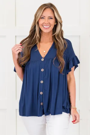Bittersweet Beginnings Top, Navy