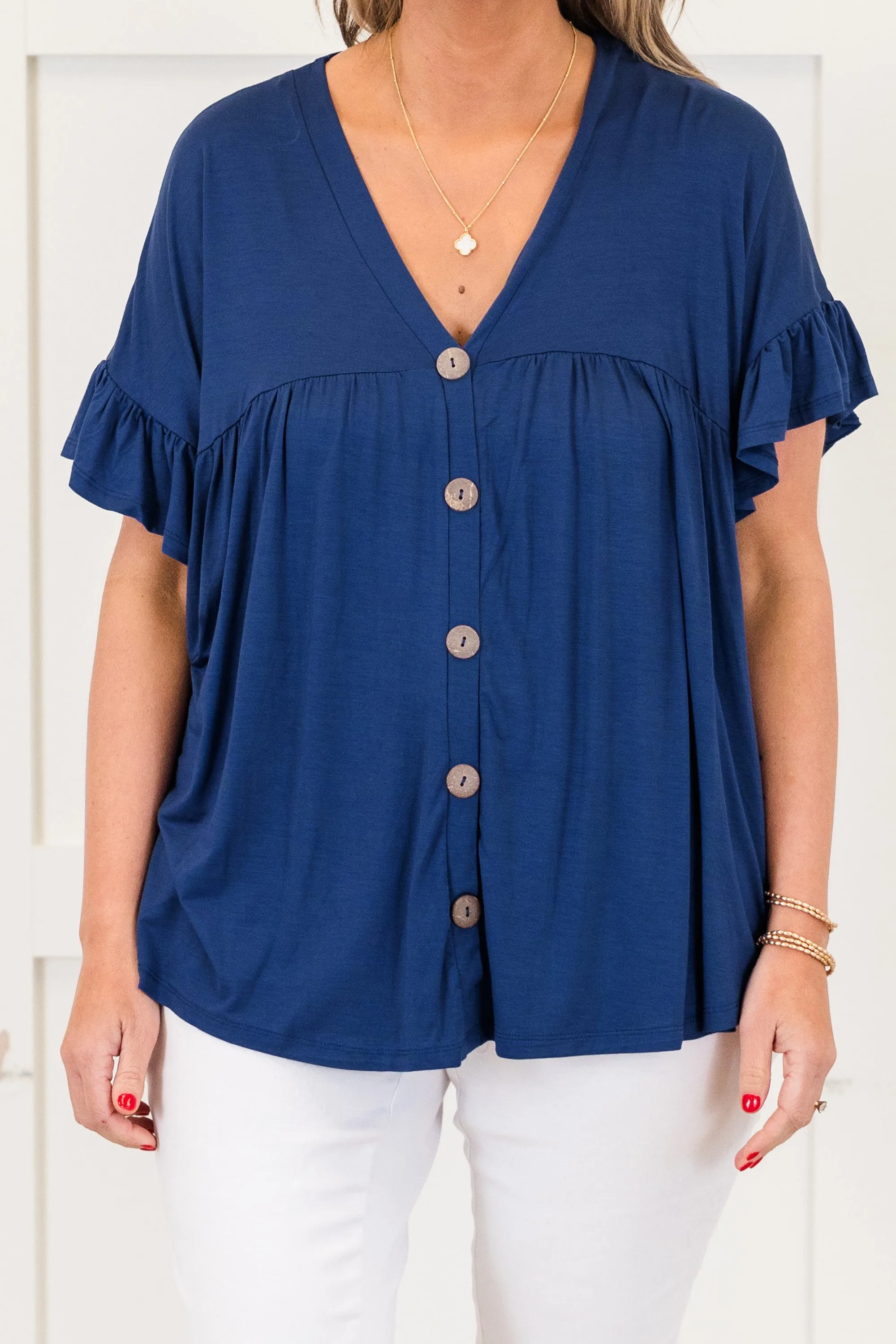 Bittersweet Beginnings Top, Navy