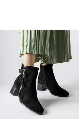 Black ankle boots on a low heel