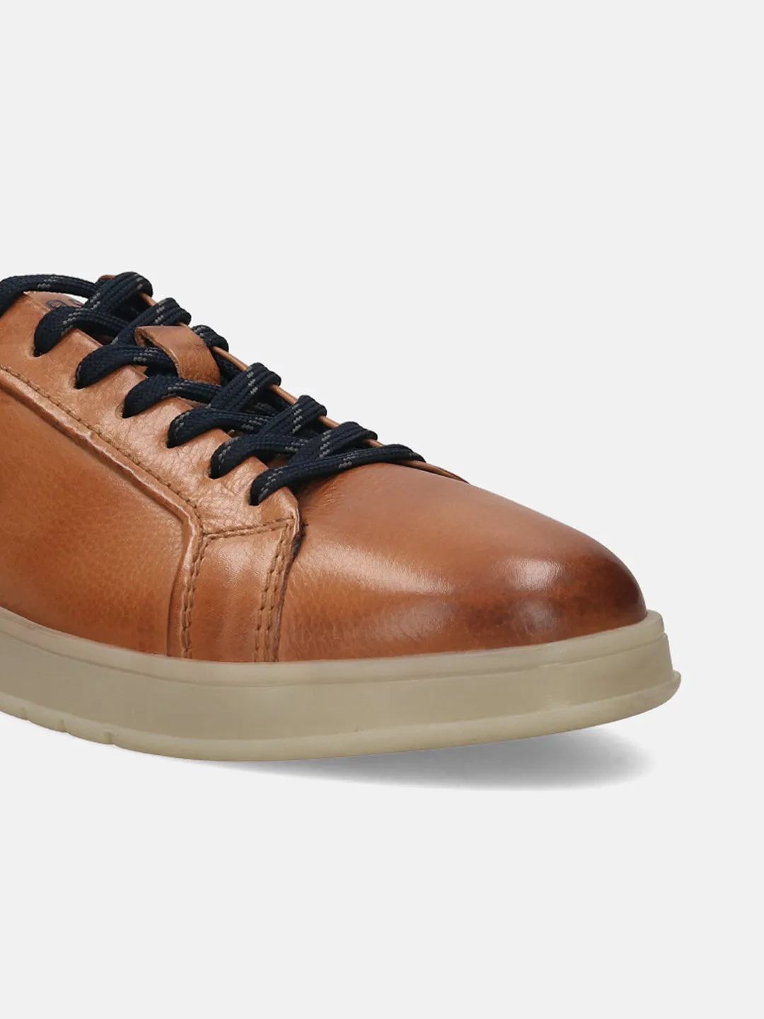 bugatti Cognac Premium Leather Sneakers