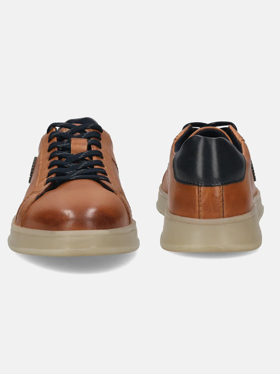 bugatti Cognac Premium Leather Sneakers