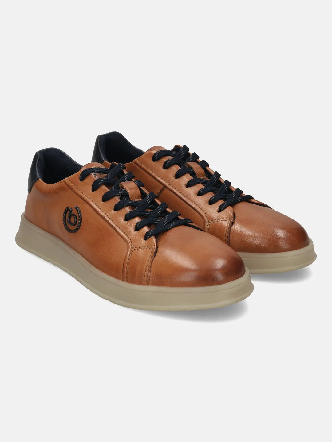 bugatti Cognac Premium Leather Sneakers