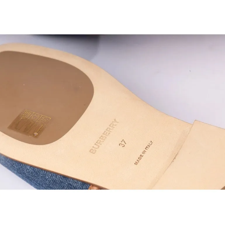 Burberry Carolyn Denim Logo Slide Sandals