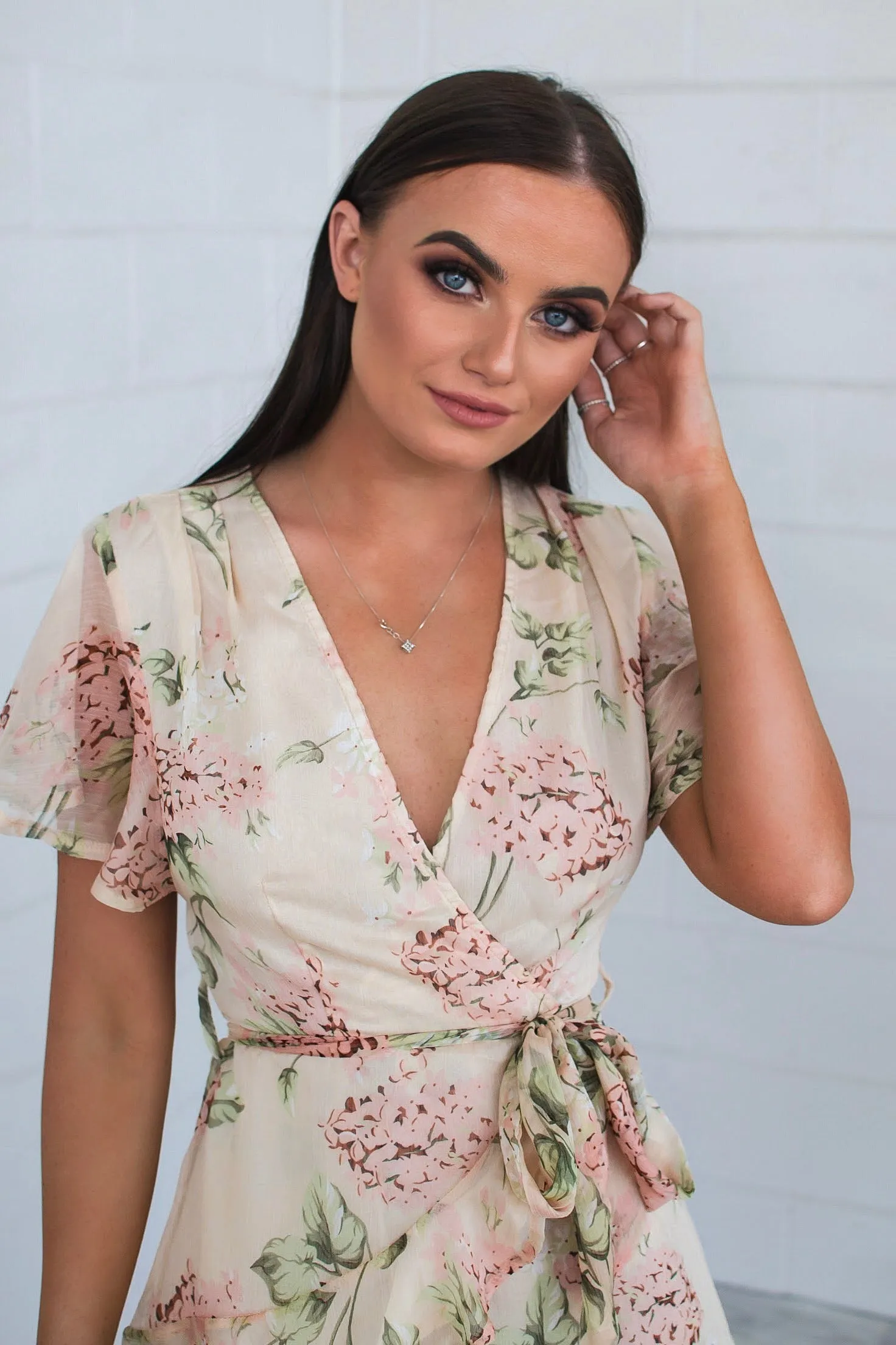 Butterfly Dress - Nude Bouquet Print