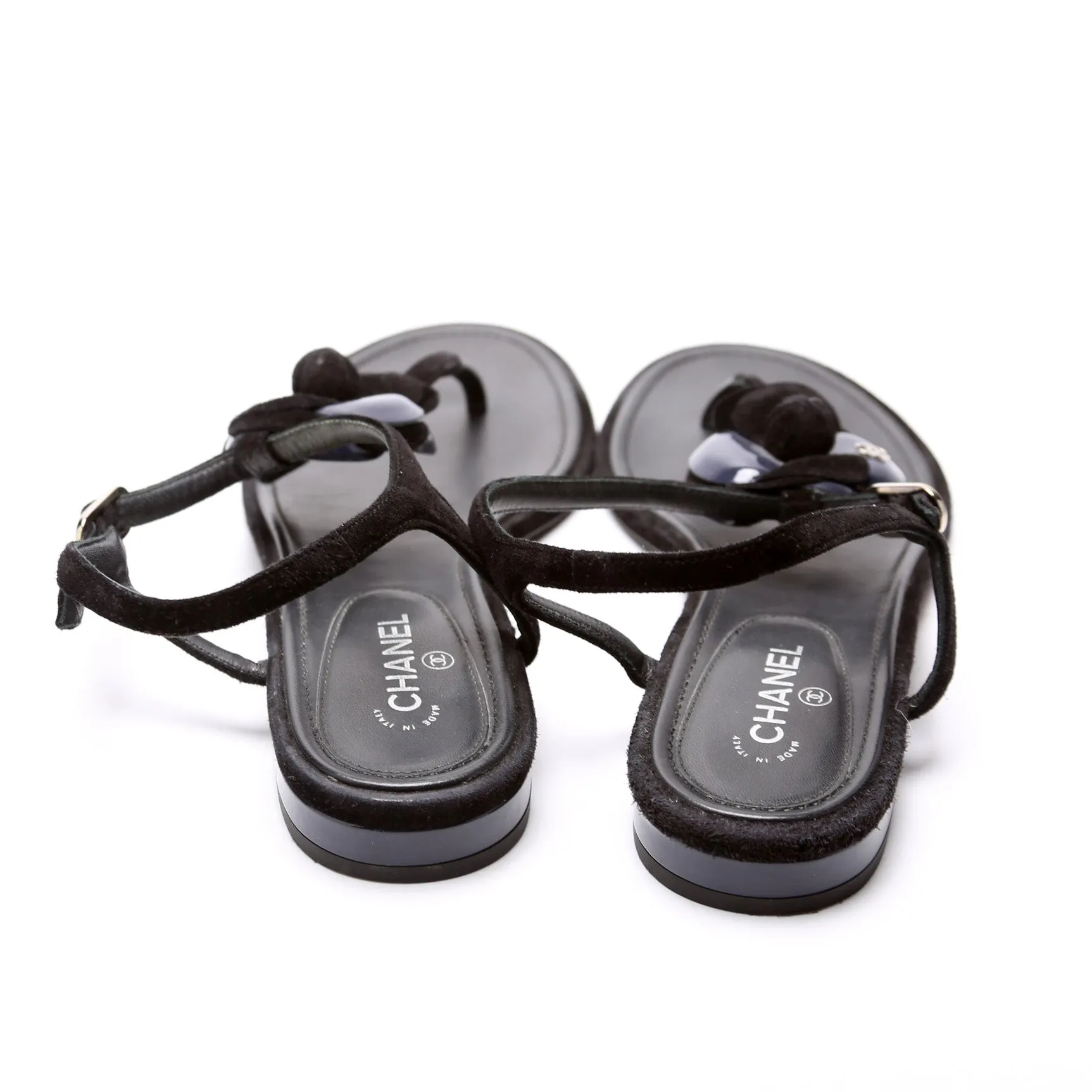Camellia Flower T-Strap Sandals Size 37.5