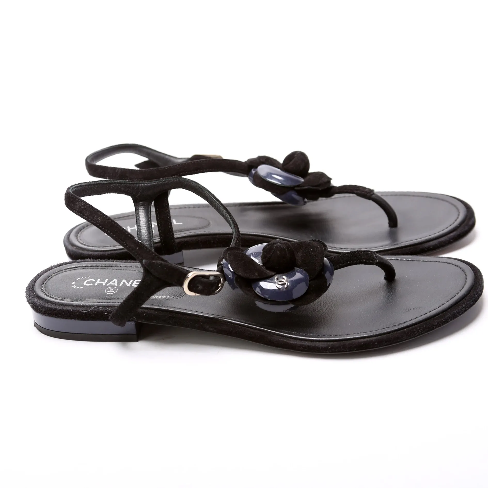 Camellia Flower T-Strap Sandals Size 37.5