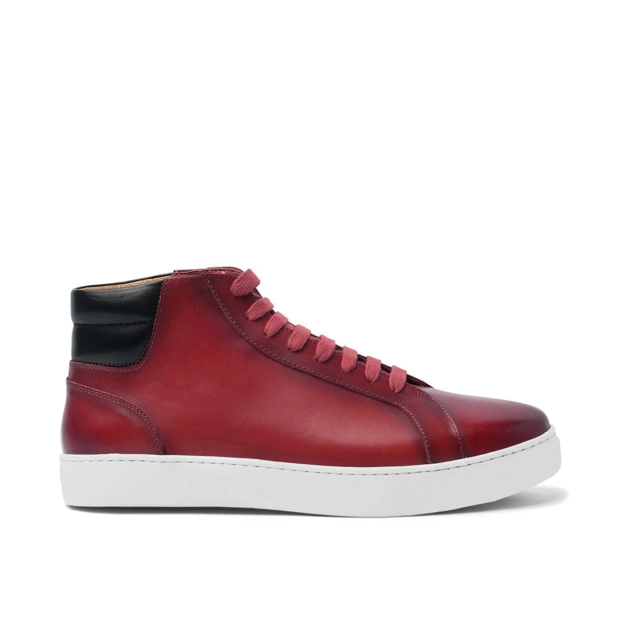 Cherry Red Leather Angus Sneaker Boots
