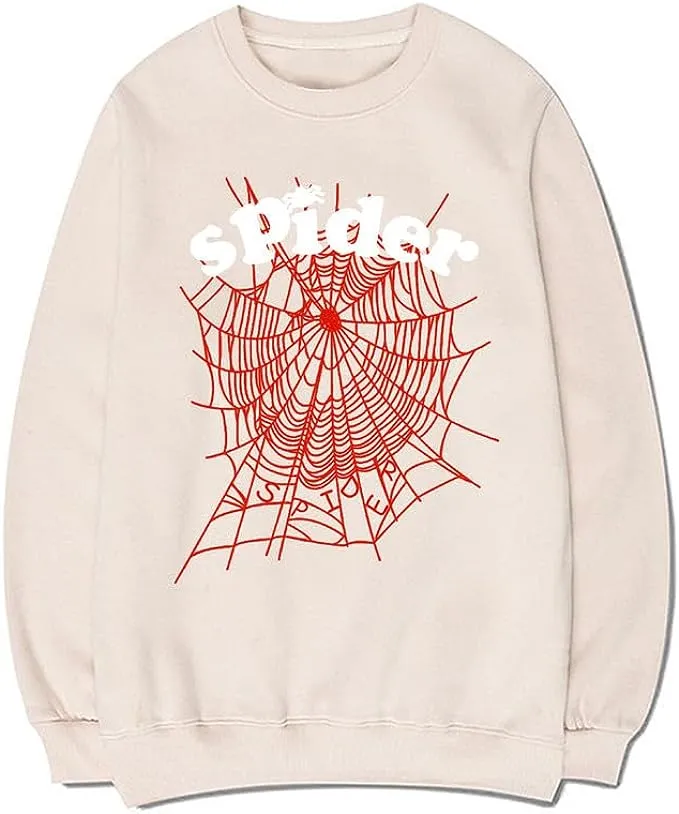 CORIRESHA Women's Spider Web Sweatshirt Crewneck Long Sleeve Casual Fall Cotton Pullover