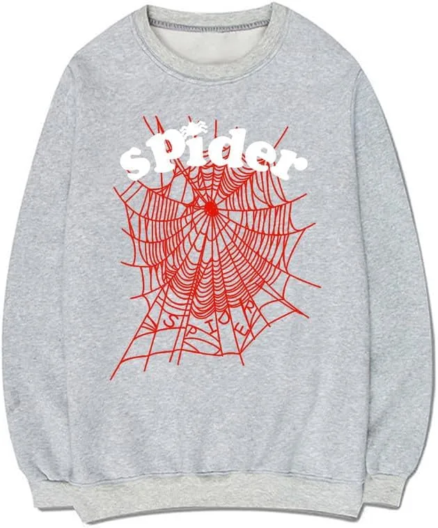 CORIRESHA Women's Spider Web Sweatshirt Crewneck Long Sleeve Casual Fall Cotton Pullover