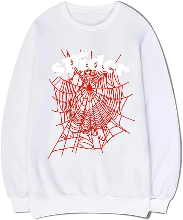 CORIRESHA Women's Spider Web Sweatshirt Crewneck Long Sleeve Casual Fall Cotton Pullover