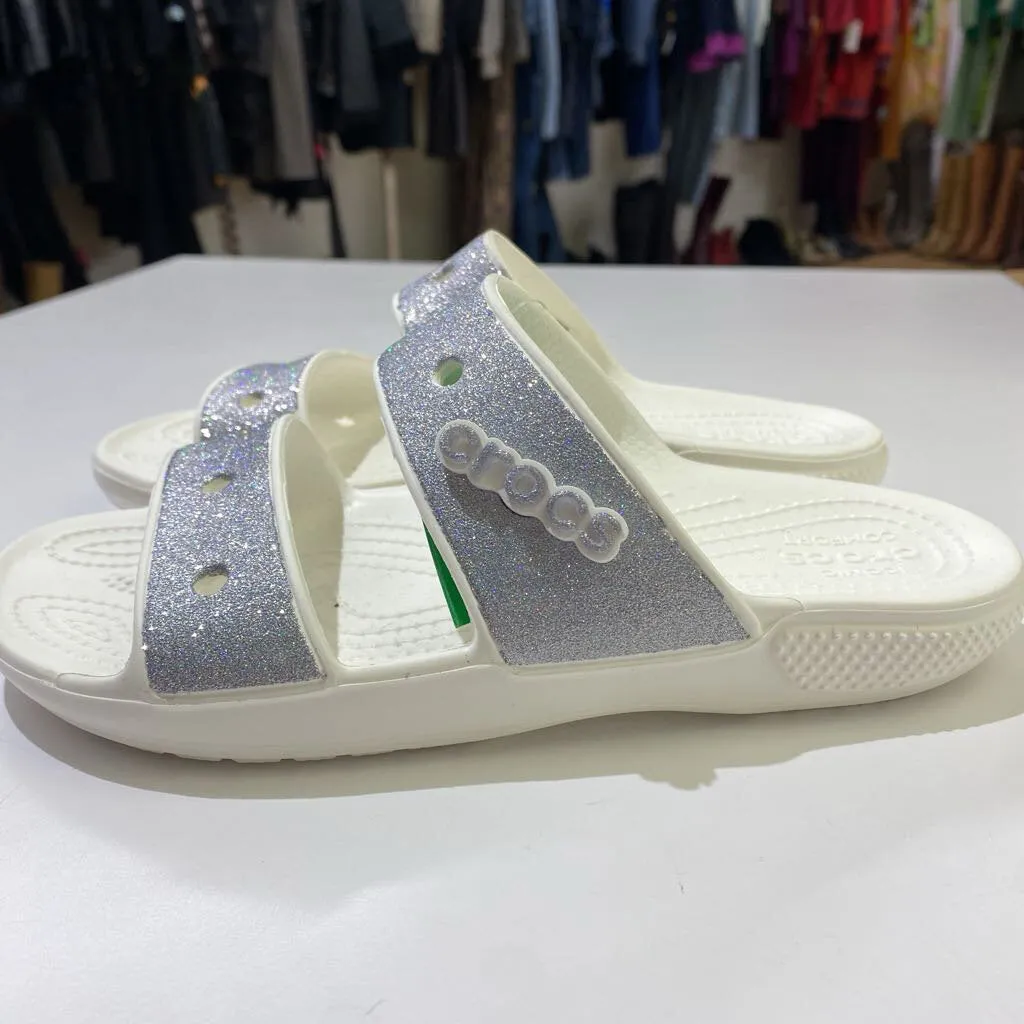 Crocs glitter sandals NWOT 6