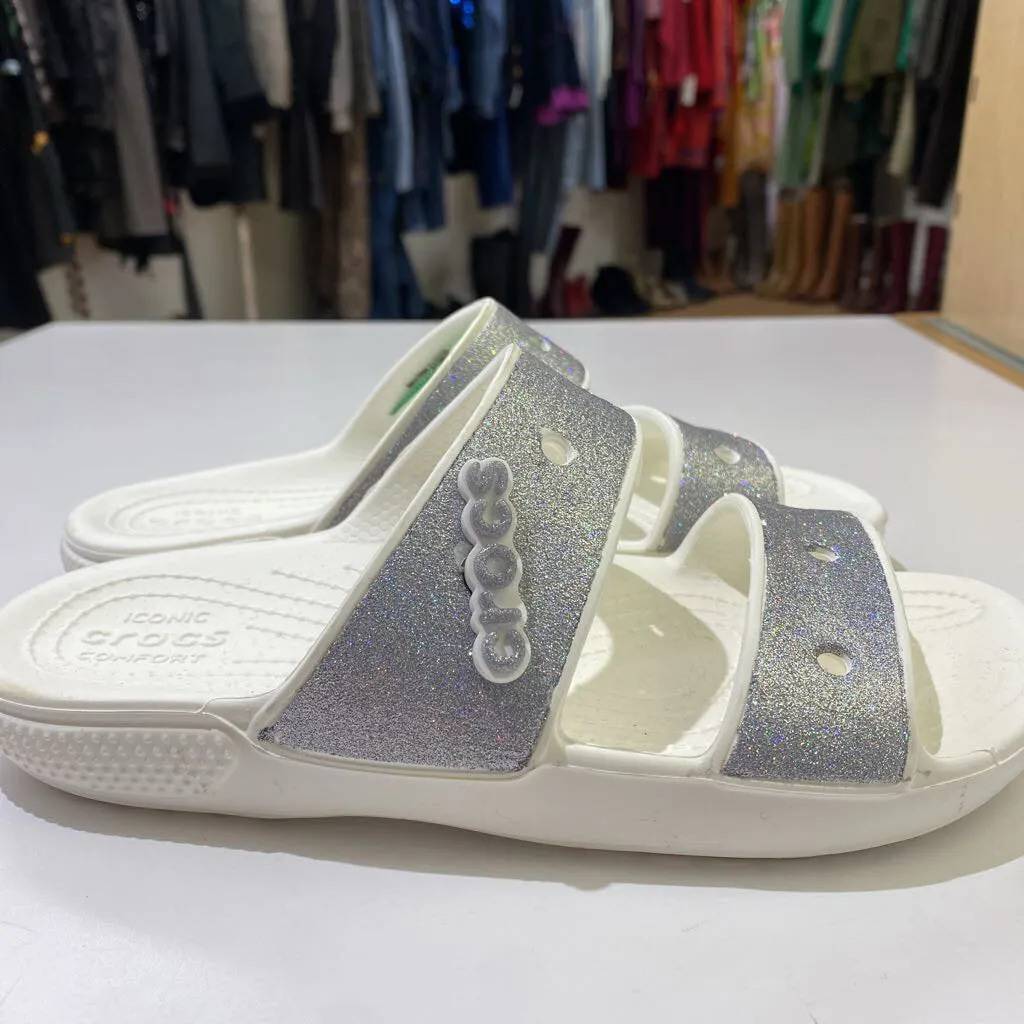 Crocs glitter sandals NWOT 6
