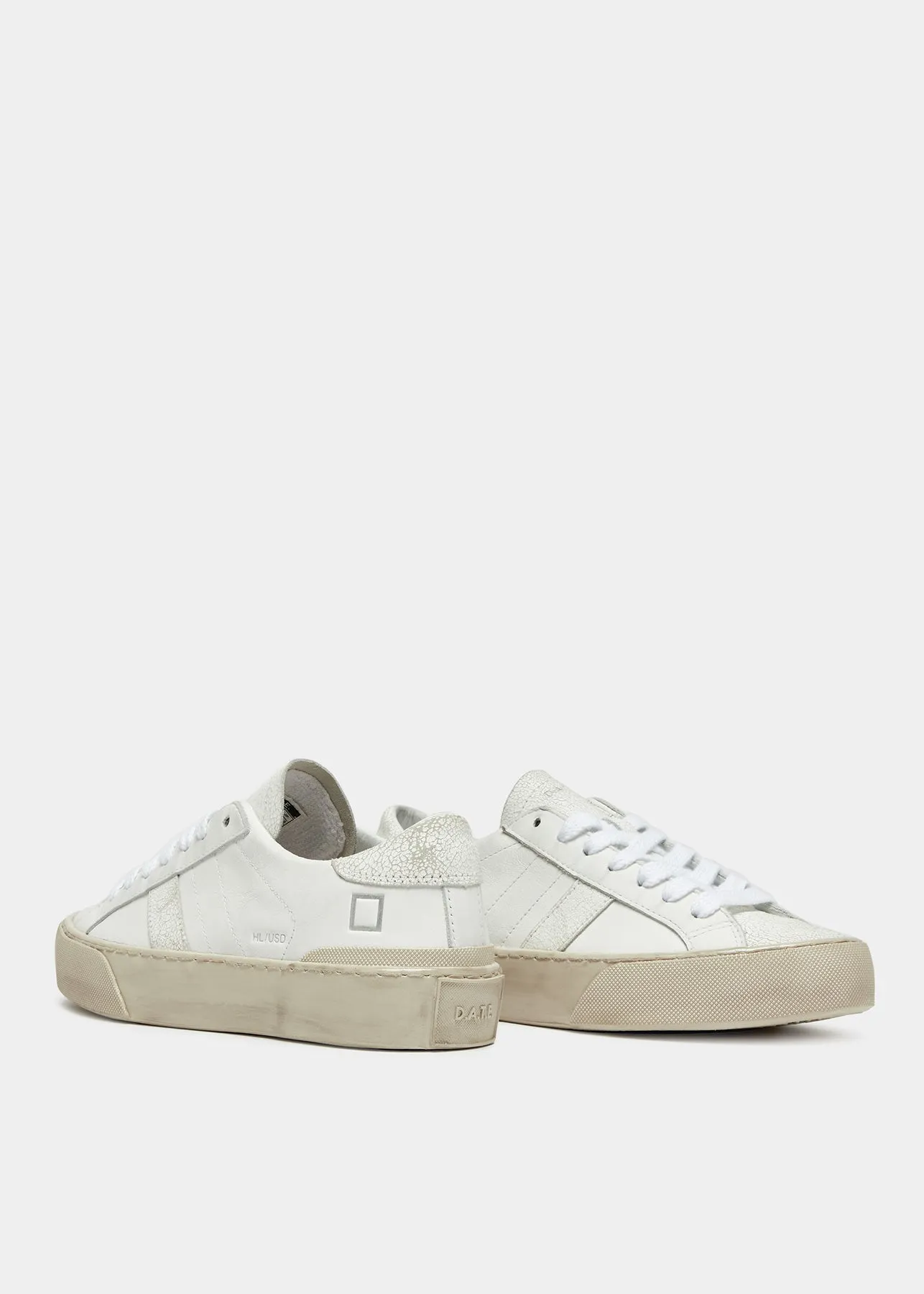 D.A.T.E Hill Low Used Effect Sneaker - White