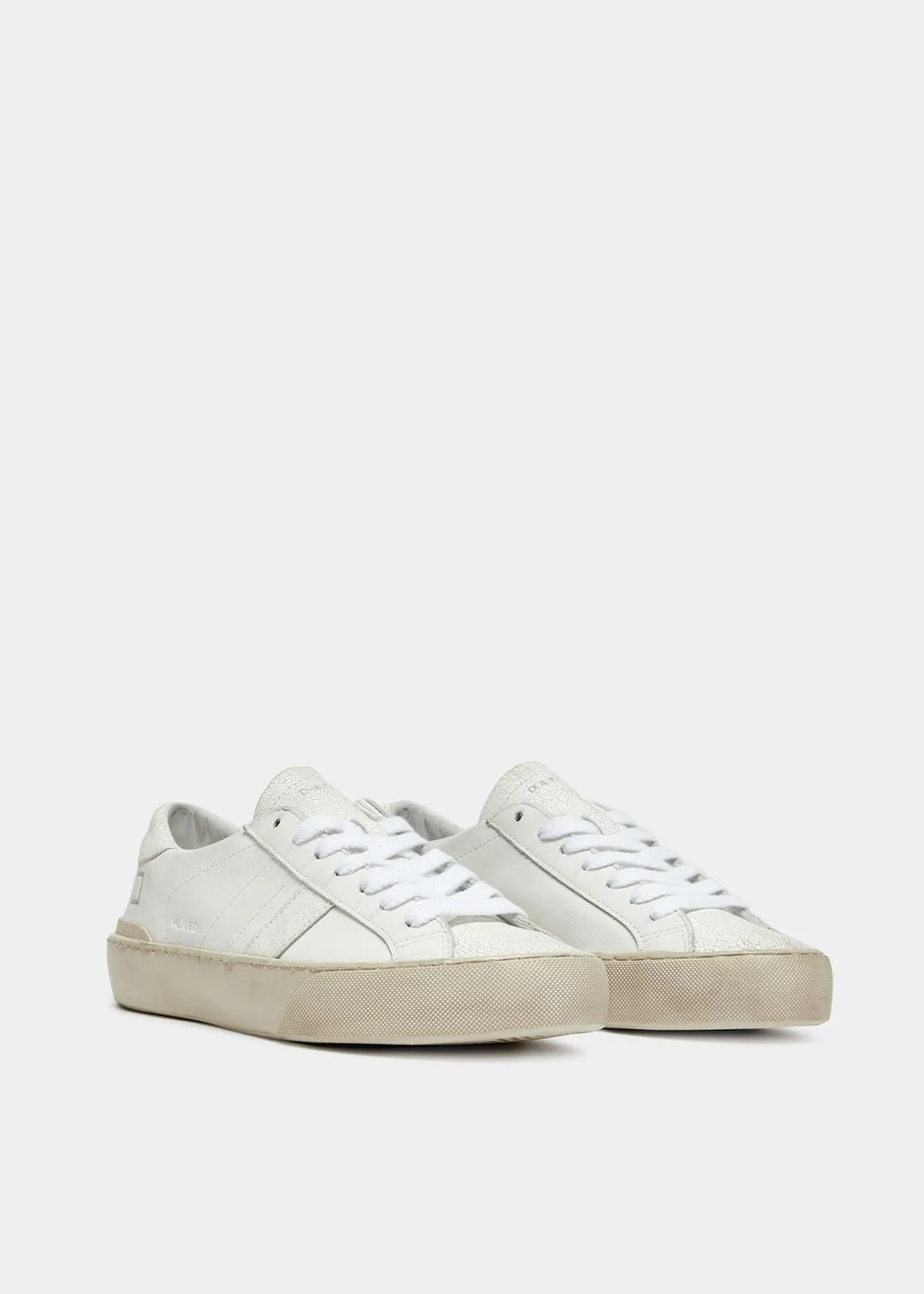 D.A.T.E Hill Low Used Effect Sneaker - White