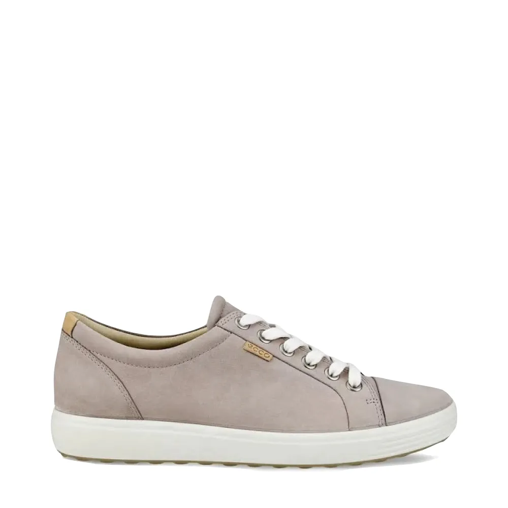 Ecco Women's Soft 7 Suede Lace Sneaker (Grey Rose)