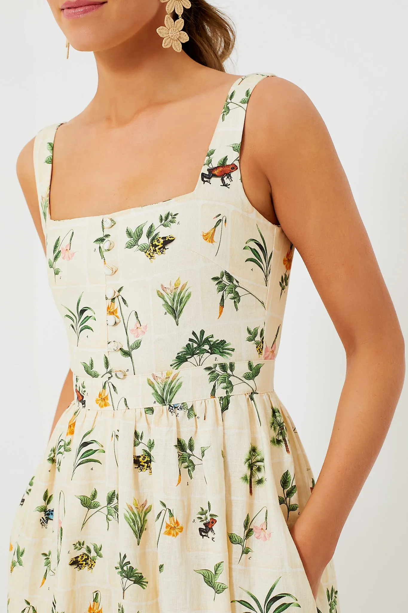 Exclusive Ivory Floral Melon Midi Dress