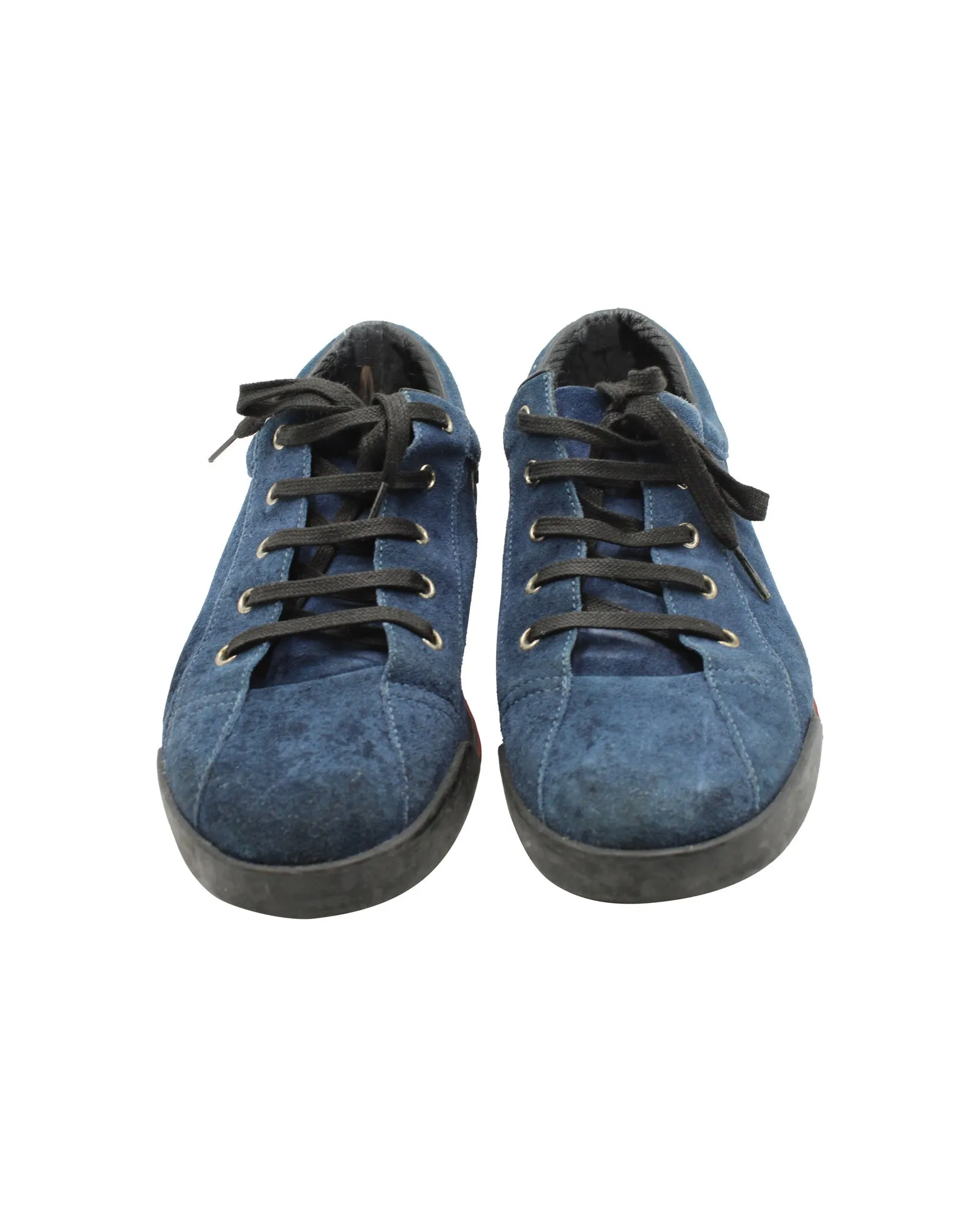 Gucci Low Top Sneakers in Blue Suede