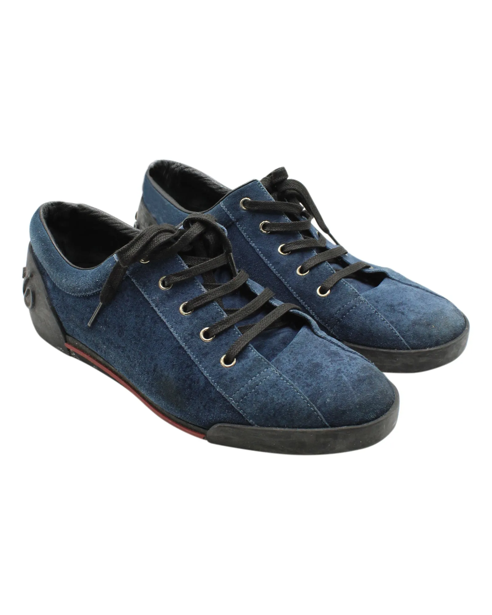 Gucci Low Top Sneakers in Blue Suede