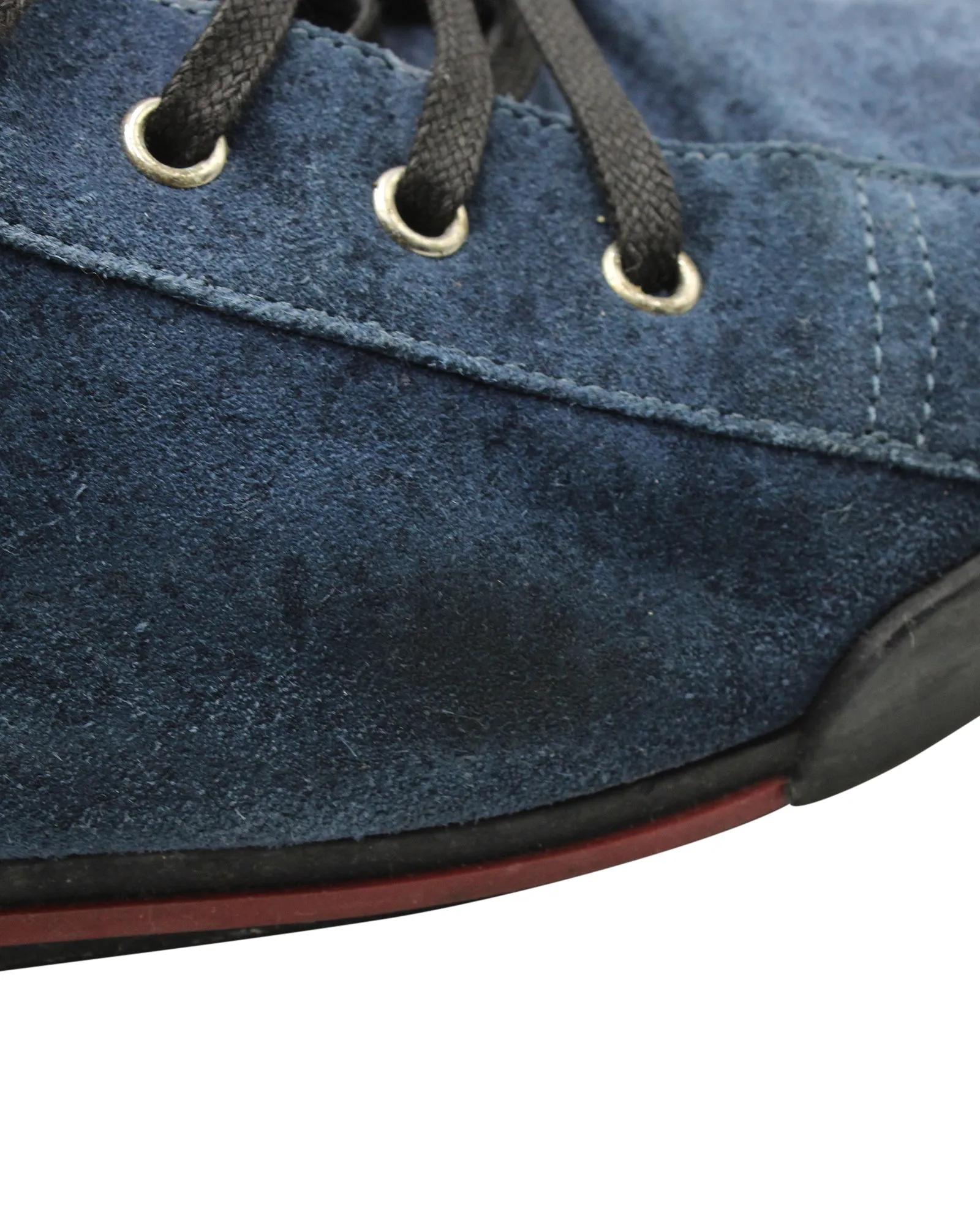 Gucci Low Top Sneakers in Blue Suede