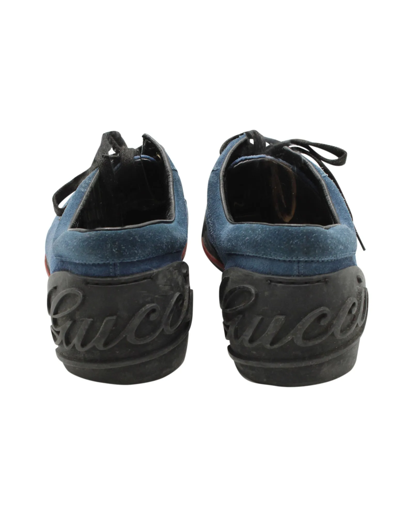 Gucci Low Top Sneakers in Blue Suede
