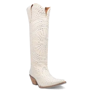 Honkytonk Honey White Denim & Rhinestone Boot (DS)