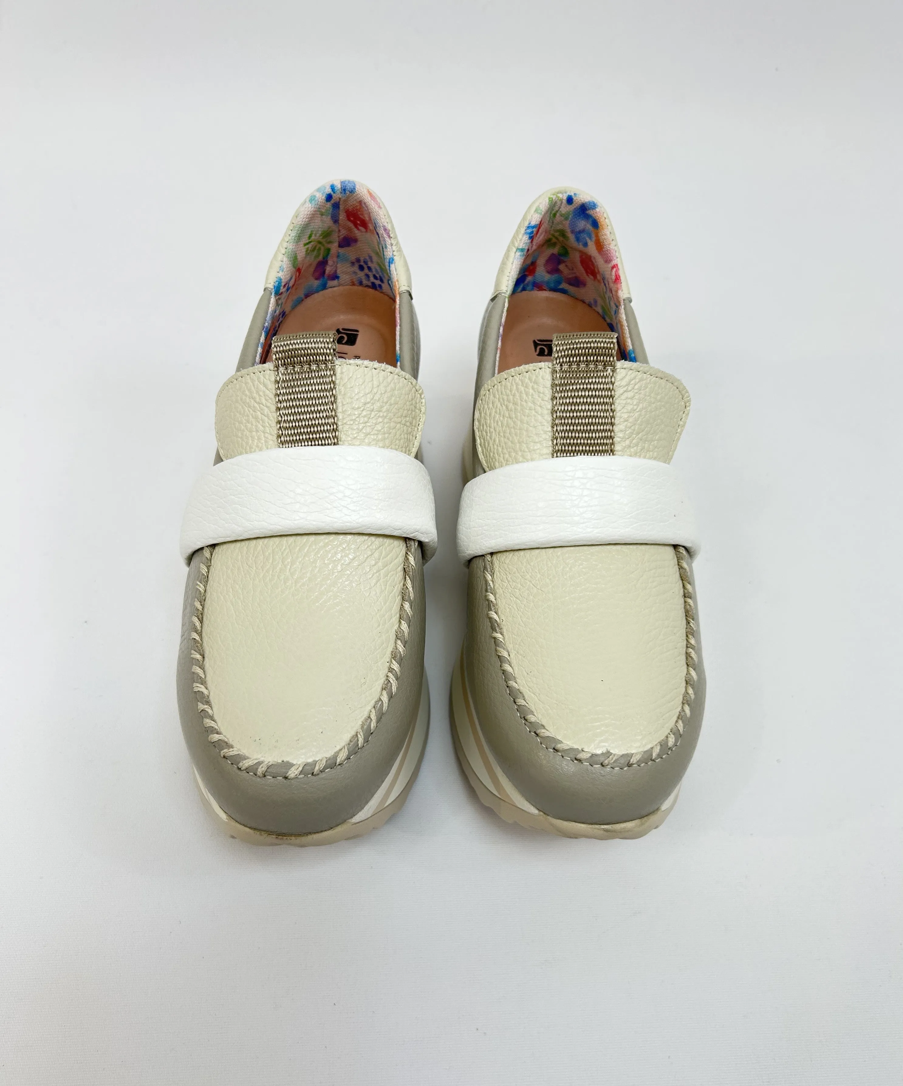 JOSE SAENZ Cream & Grey Loafer