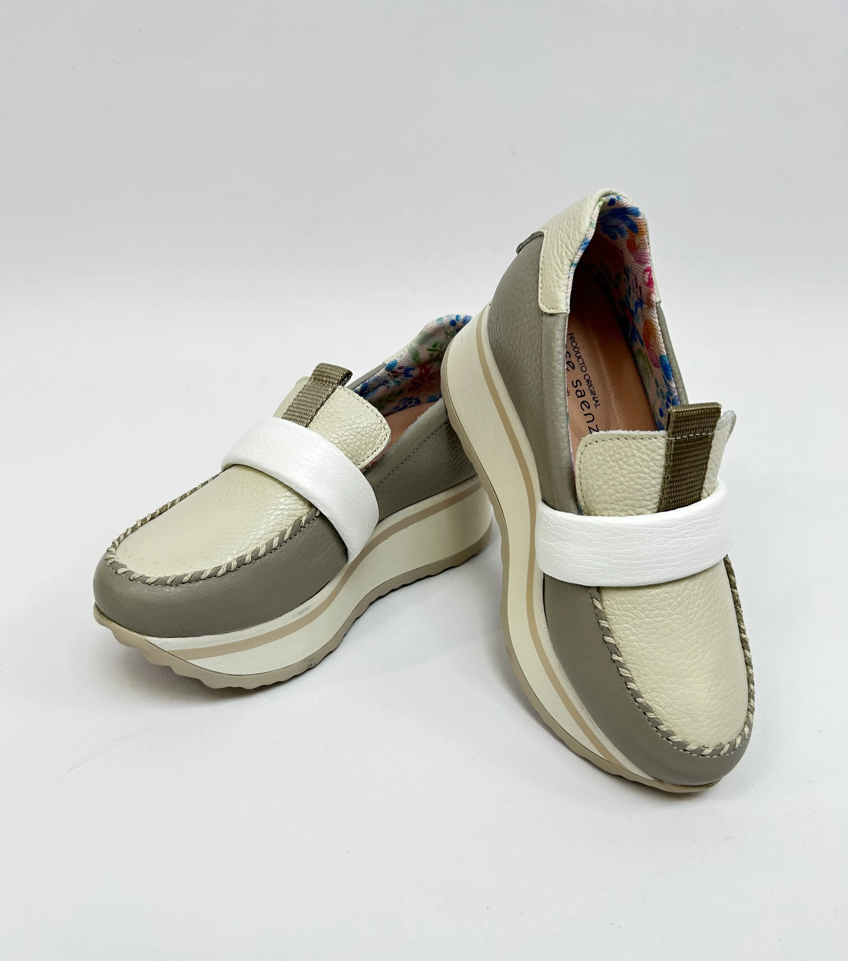 JOSE SAENZ Cream & Grey Loafer