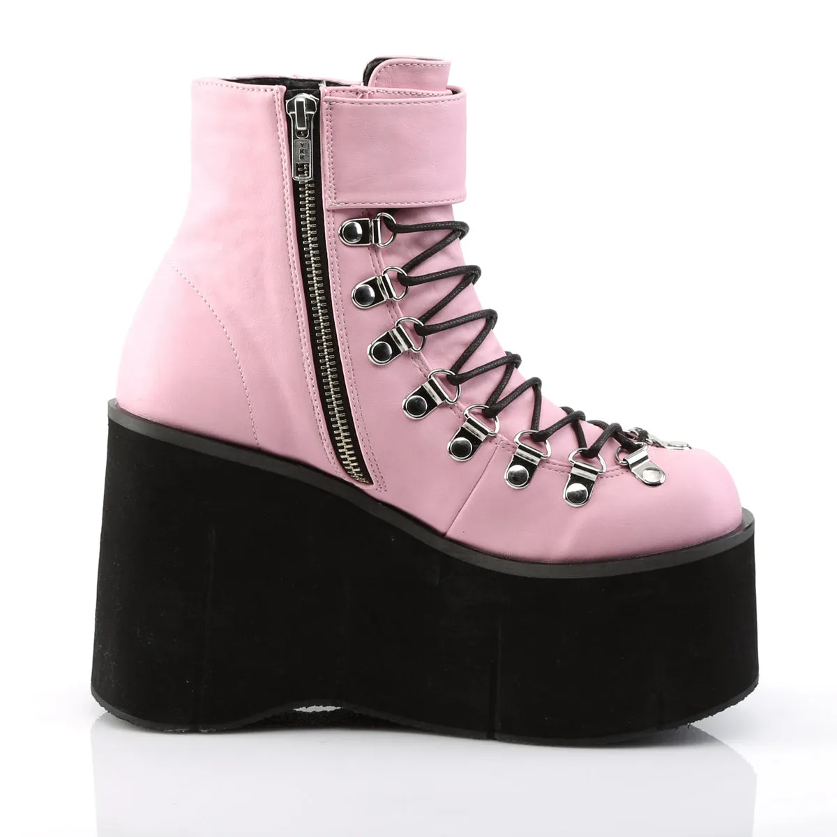 KERA-21 DemoniaCult Baby Pink Vegan Leather Sexy Women's Ankle Boots (Alternative Footwear)