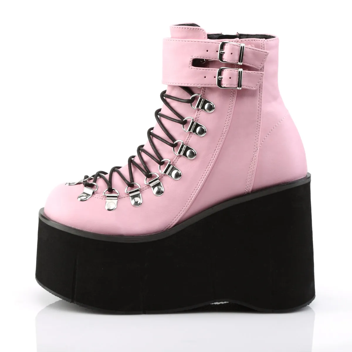KERA-21 DemoniaCult Baby Pink Vegan Leather Sexy Women's Ankle Boots (Alternative Footwear)