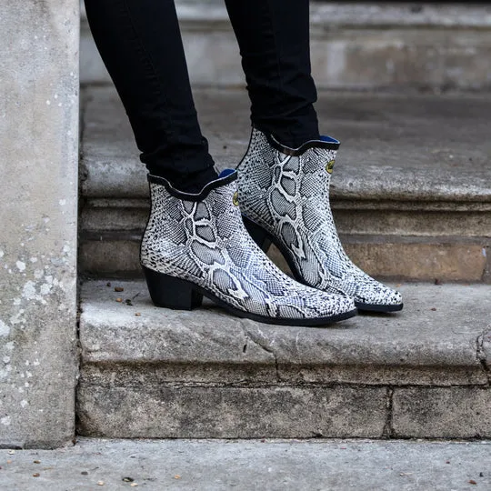 Lizzie Snake Print Cowboy Boot Wellies