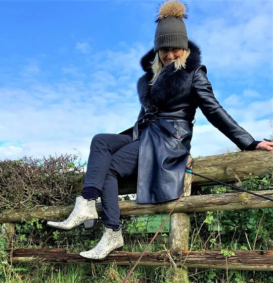 Lizzie Snake Print Cowboy Boot Wellies