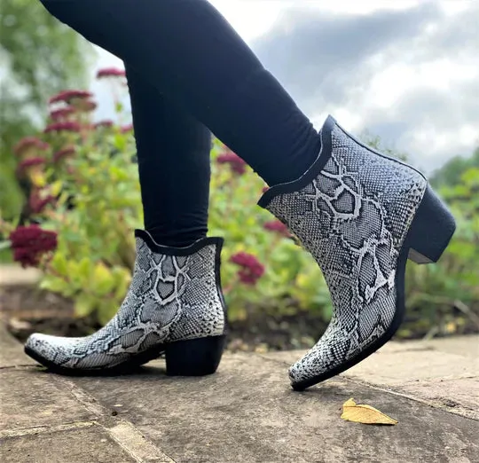 Lizzie Snake Print Cowboy Boot Wellies