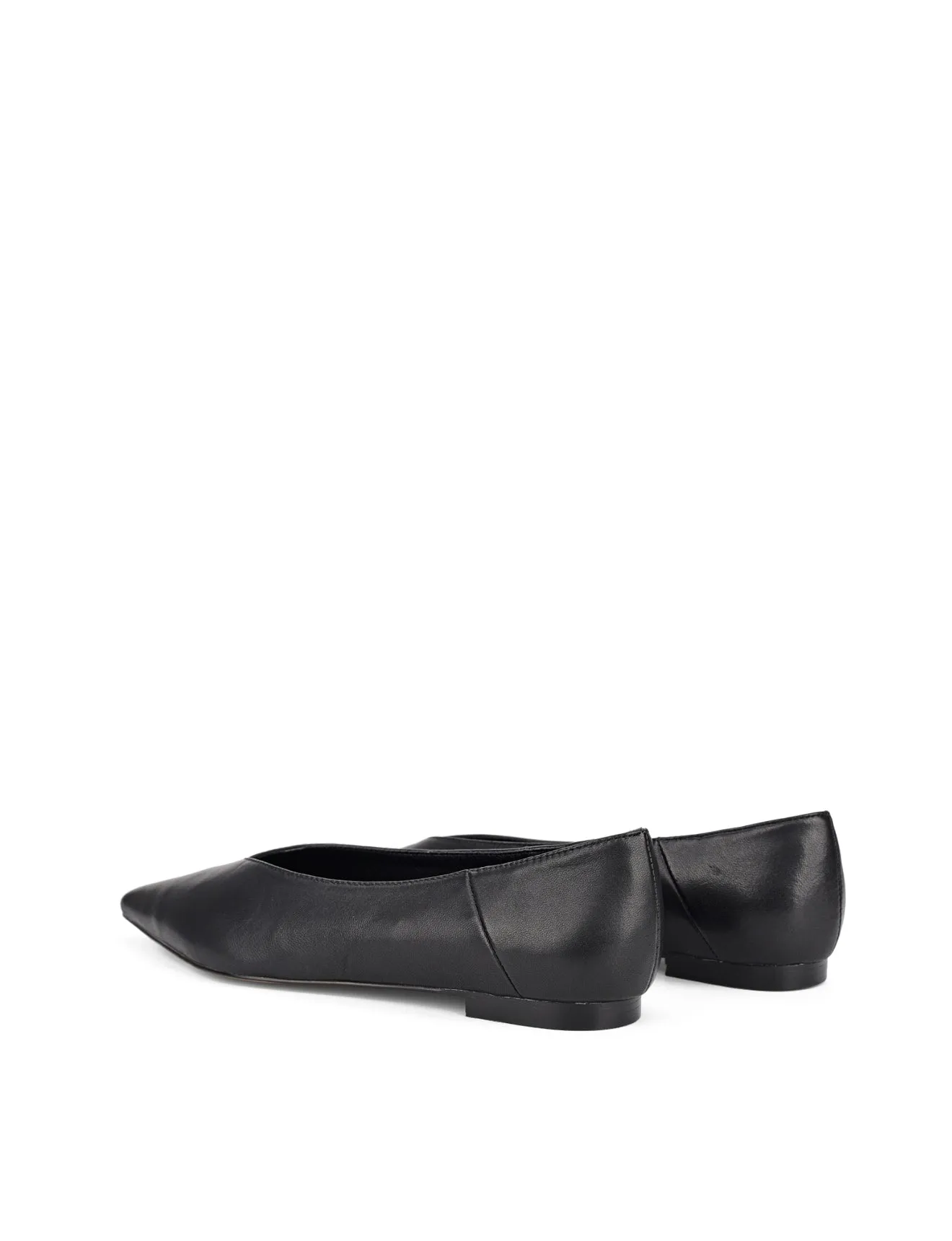 Locke Flat Pumps - Black Leather