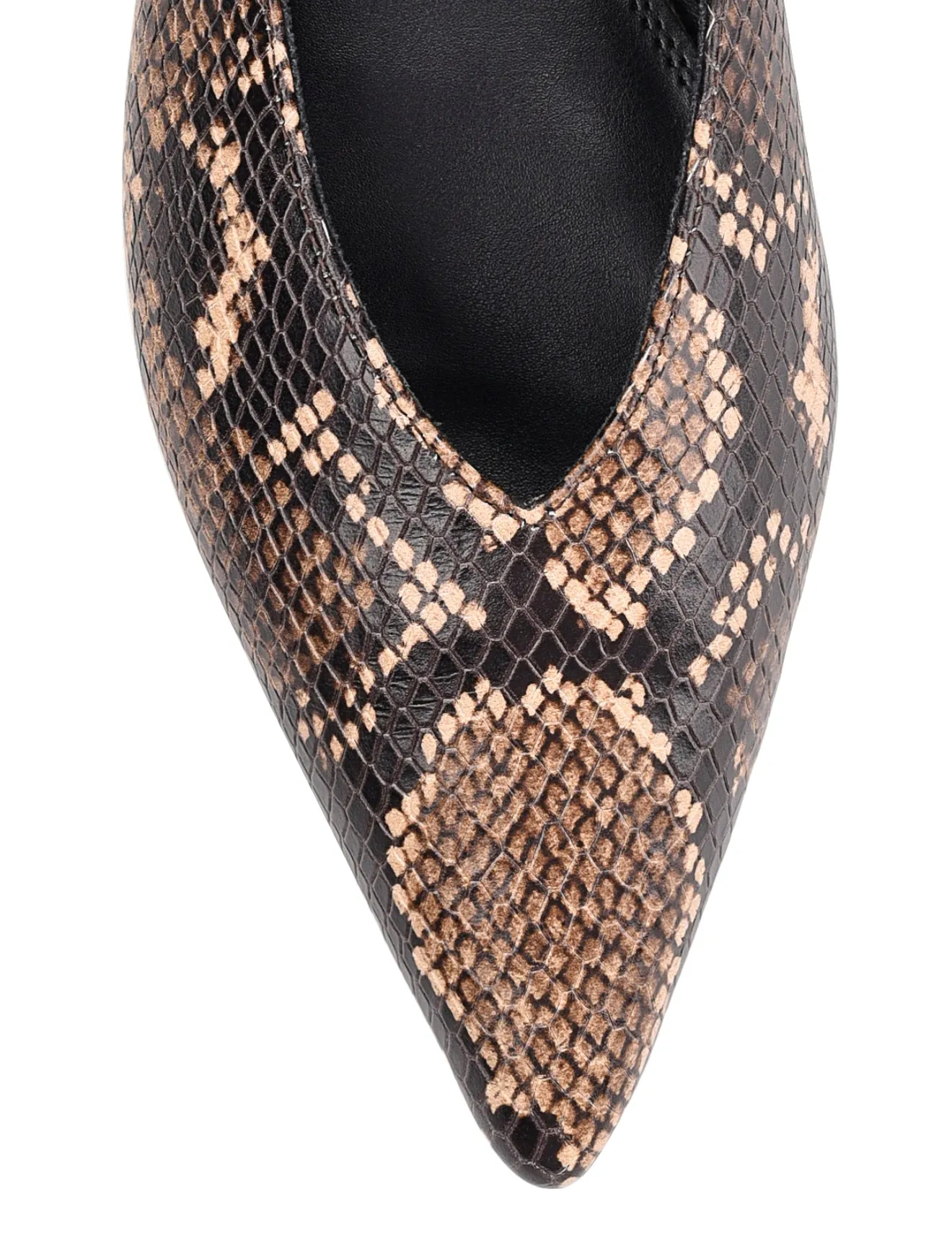 Locke Flat Pumps - Brown Snake Leather
