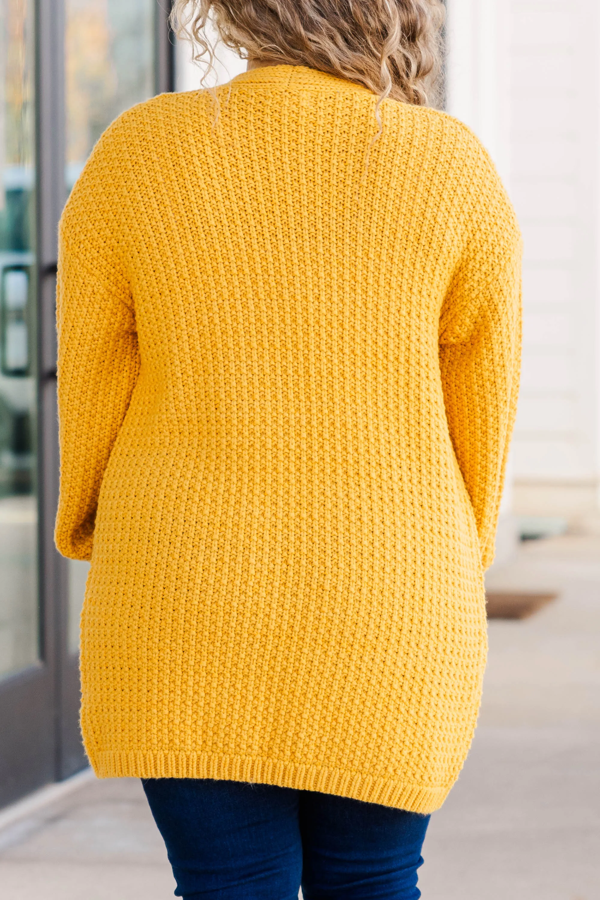 Love Quotes Cardigan, Mustard