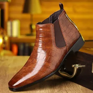 Men's crocodile embossed leather Chelsea boots | Ideal for relaxed days