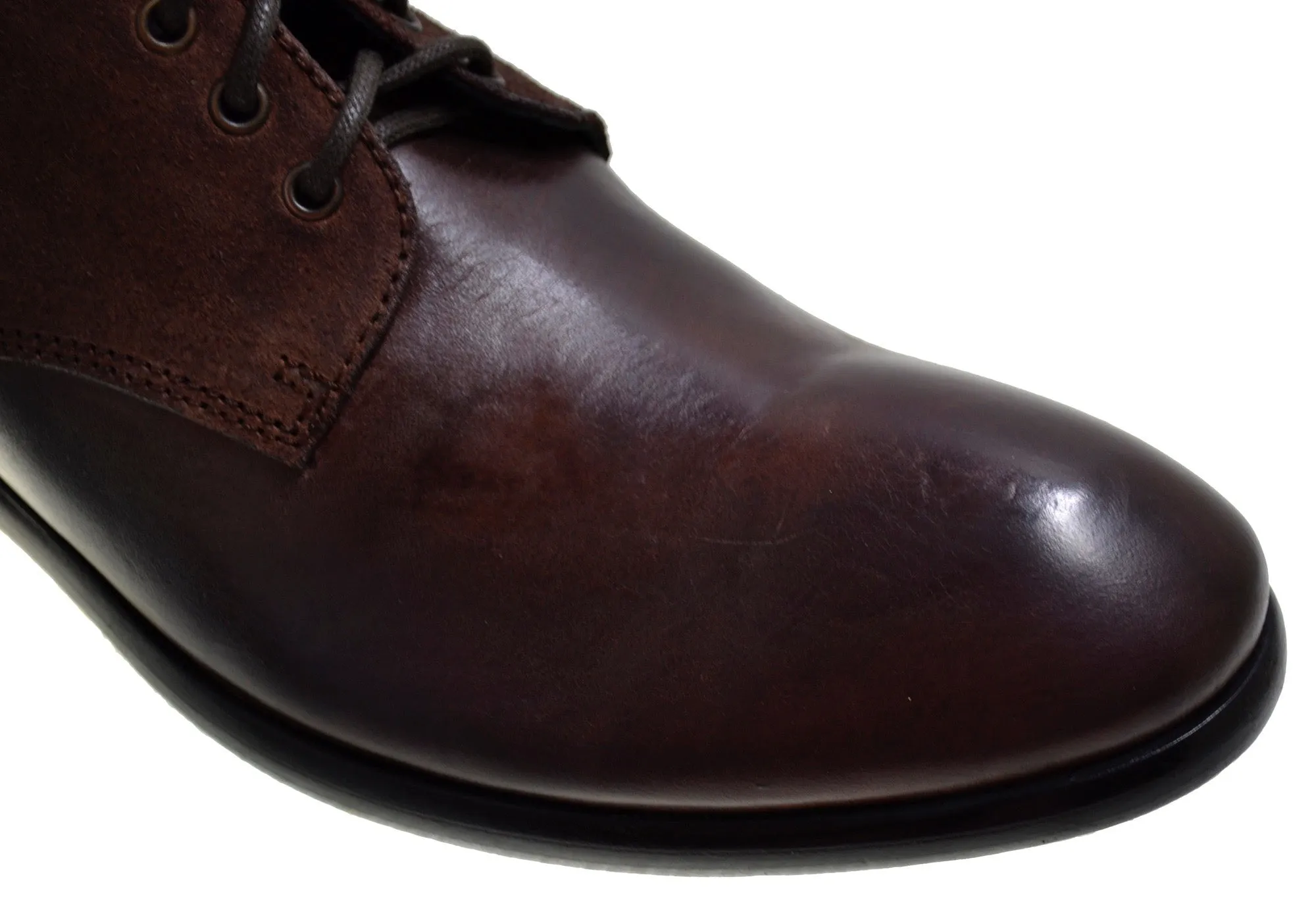 Men's Italian Shoes Jo Ghost 1728 Brown Leather Lace-up Ankle Boots last pairs sizes 43 46