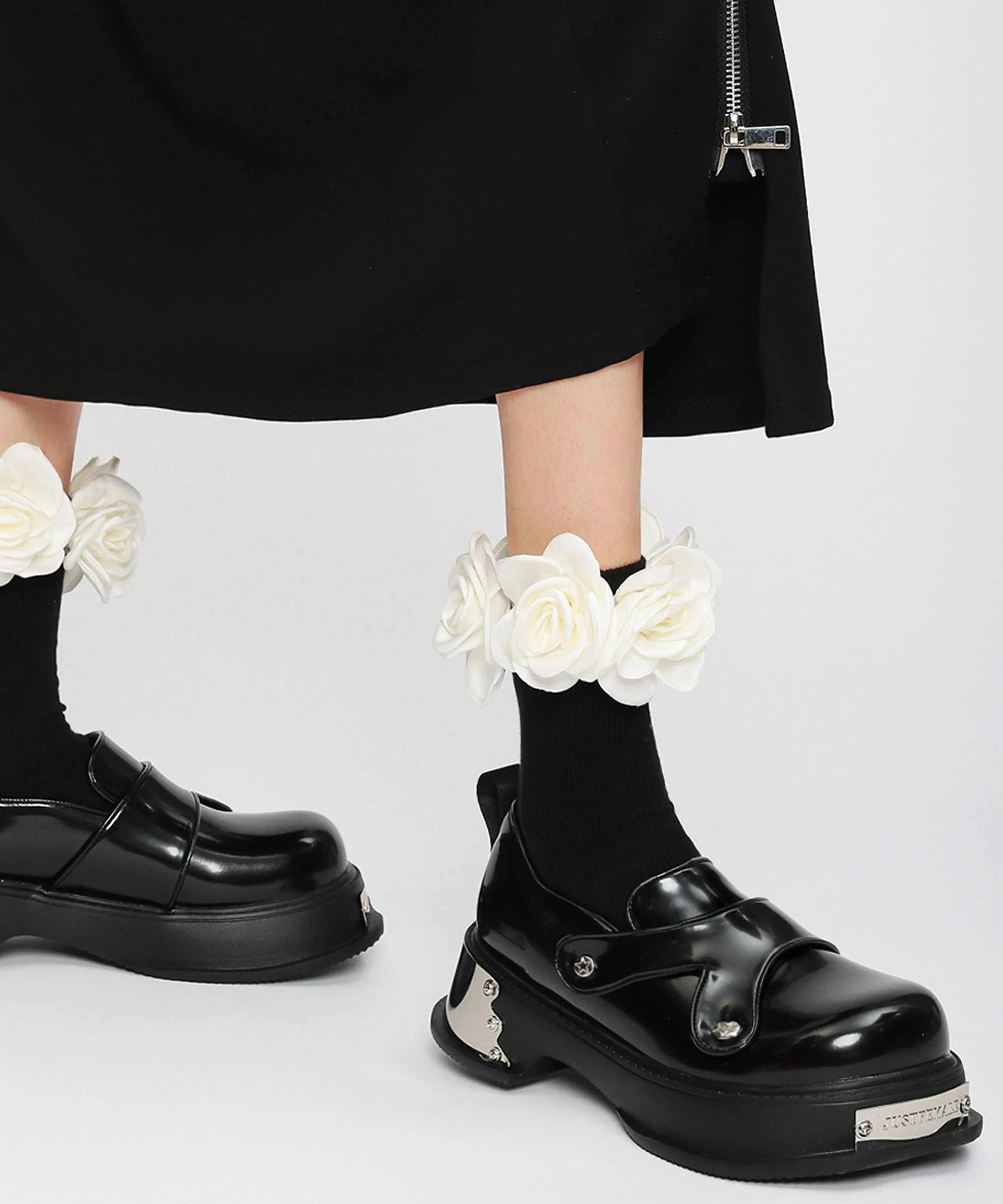 Metal Plate Platform Loafers