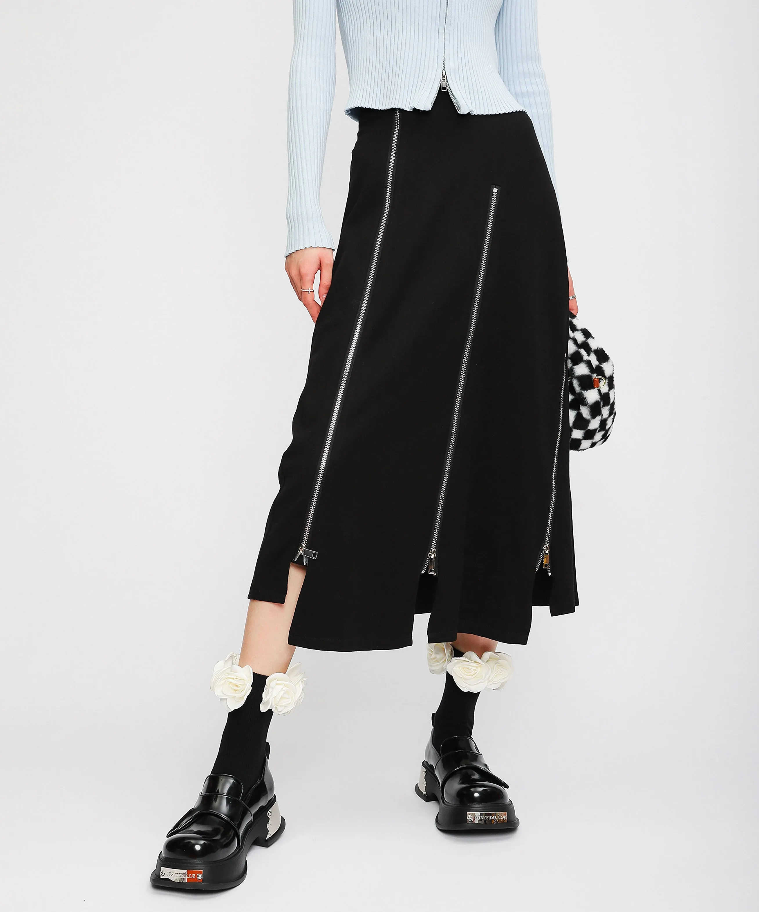 Metal Plate Platform Loafers