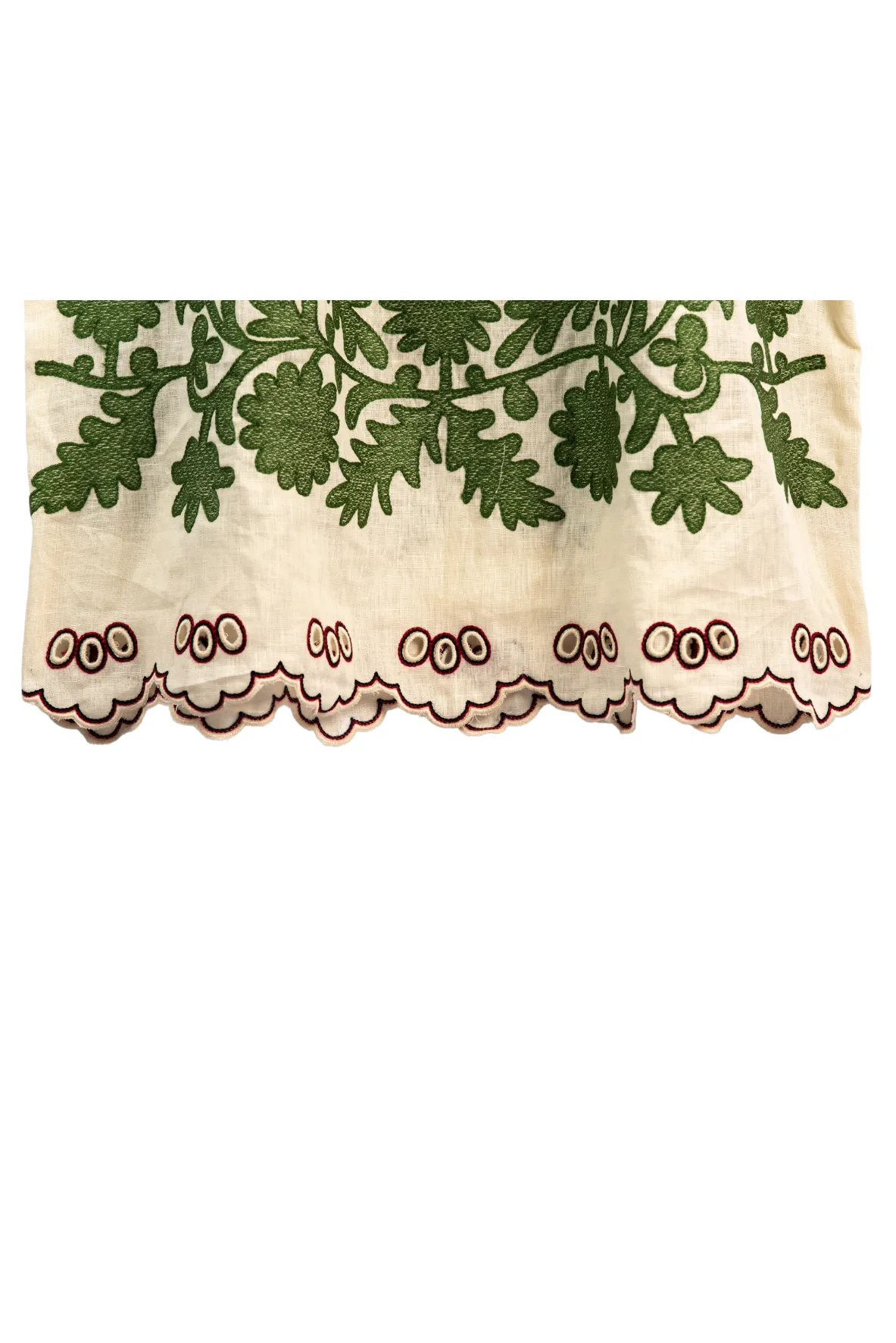 Natalia Ukrainian Embroidered Maxi Dress - Ivory, Olive by Larkin Lane