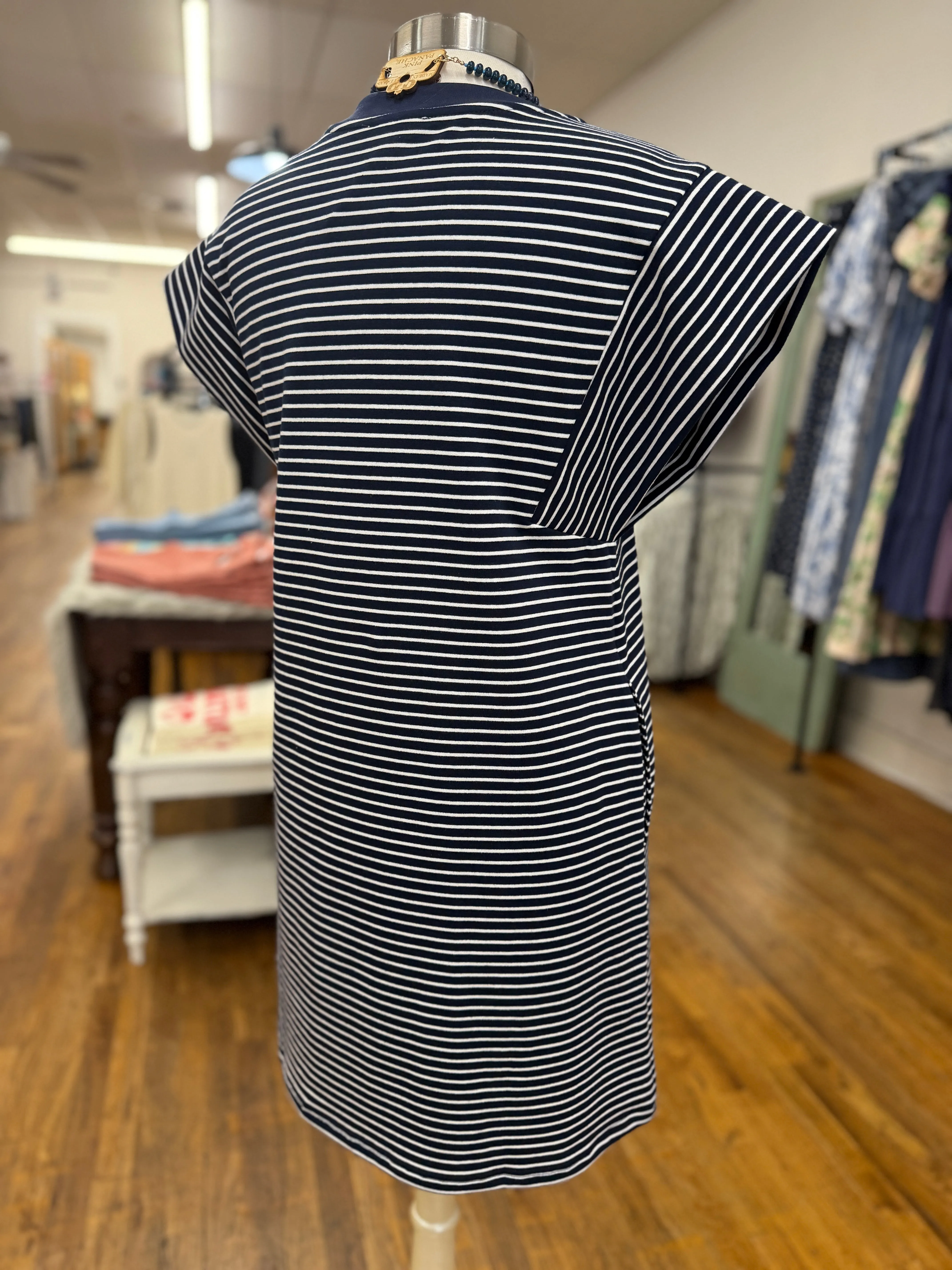 Navy Striped Dress