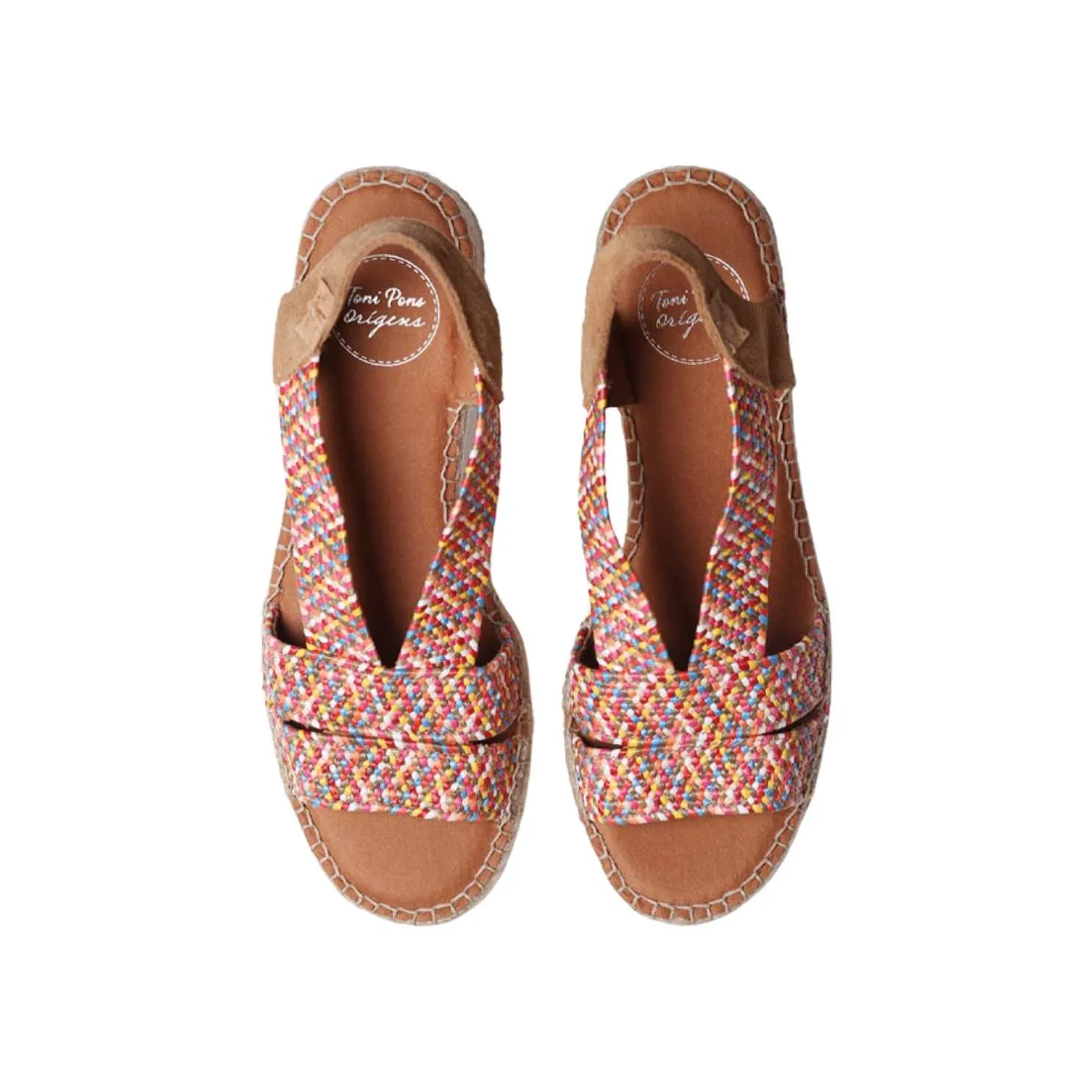 Open Toe Leather Espadrille with Wide Heel for Women- Dalyn