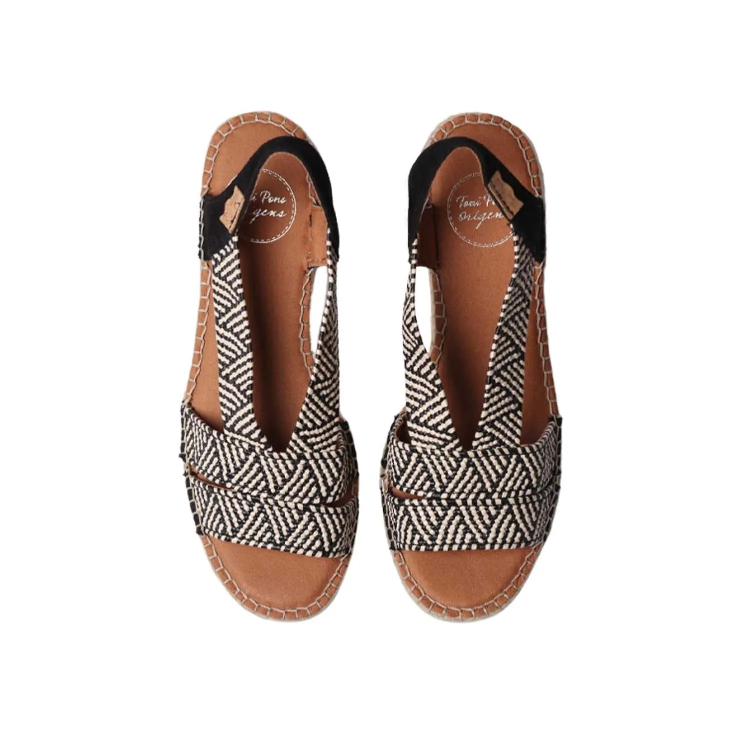 Open Toe Leather Espadrille with Wide Heel for Women- Dalyn