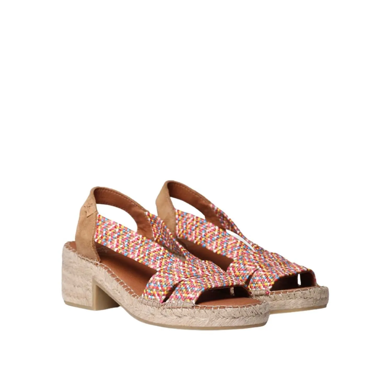 Open Toe Leather Espadrille with Wide Heel for Women- Dalyn
