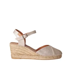 Plain Leather Wedge Espadrille for Women - Bianca-AS