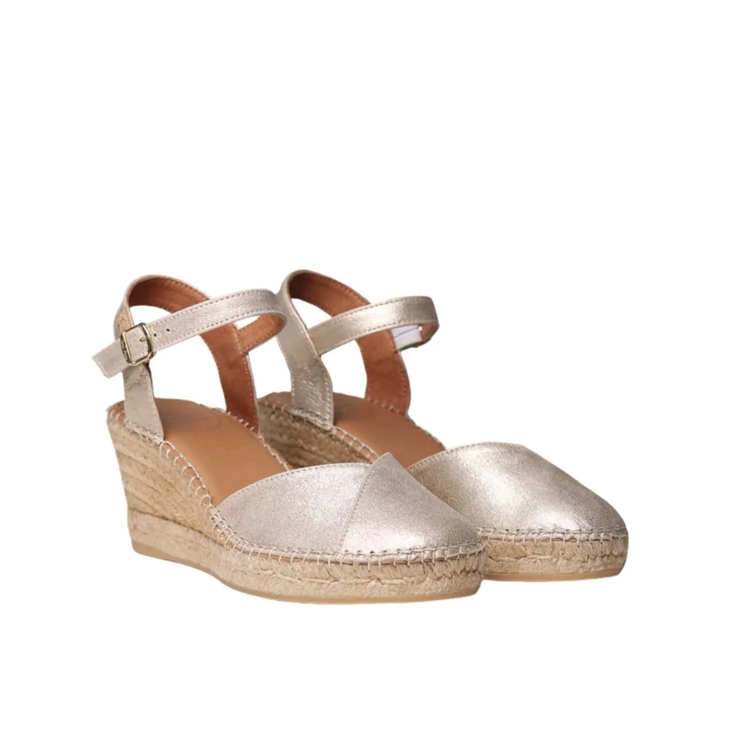 Plain Leather Wedge Espadrille for Women - Bianca-AS