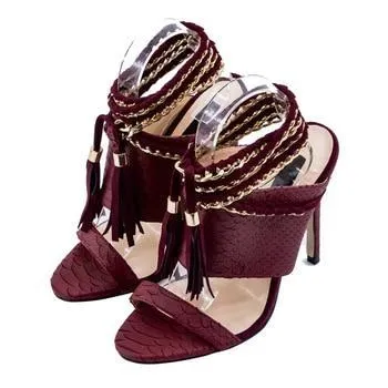 python leather ladies high heel fashion sexy luxury women sandal