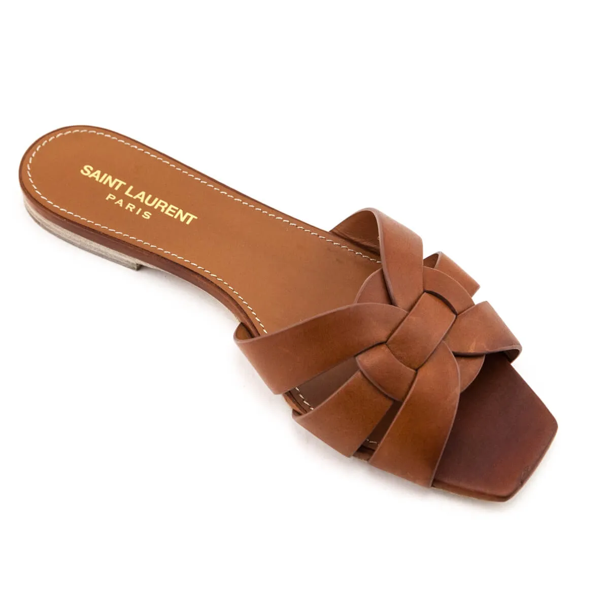 Saint Laurent Amber Nu Pieds Tribute Slide Sandals Size US 8.5 | EU 38.5